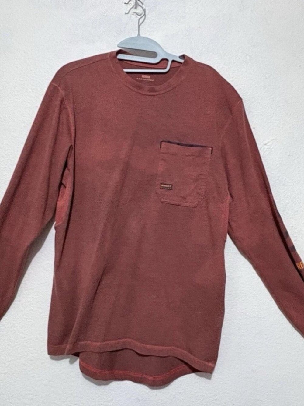 ARIAT Rebar Men’s Medium Rust Long Sleeve Pullover Shirt